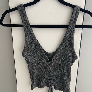 Knitted cropped tank top